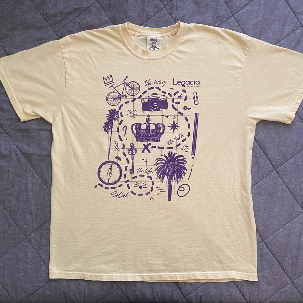 Retro Pop Doodle Art Yellow T-Shirt XL